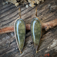 Fossilized Green Coral Earrings